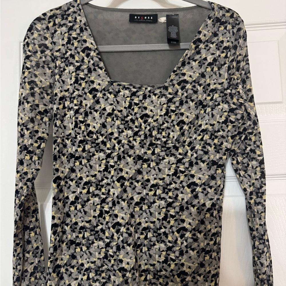 Axcess by Liz Claiborne Mesh Patterned Top Vintage
